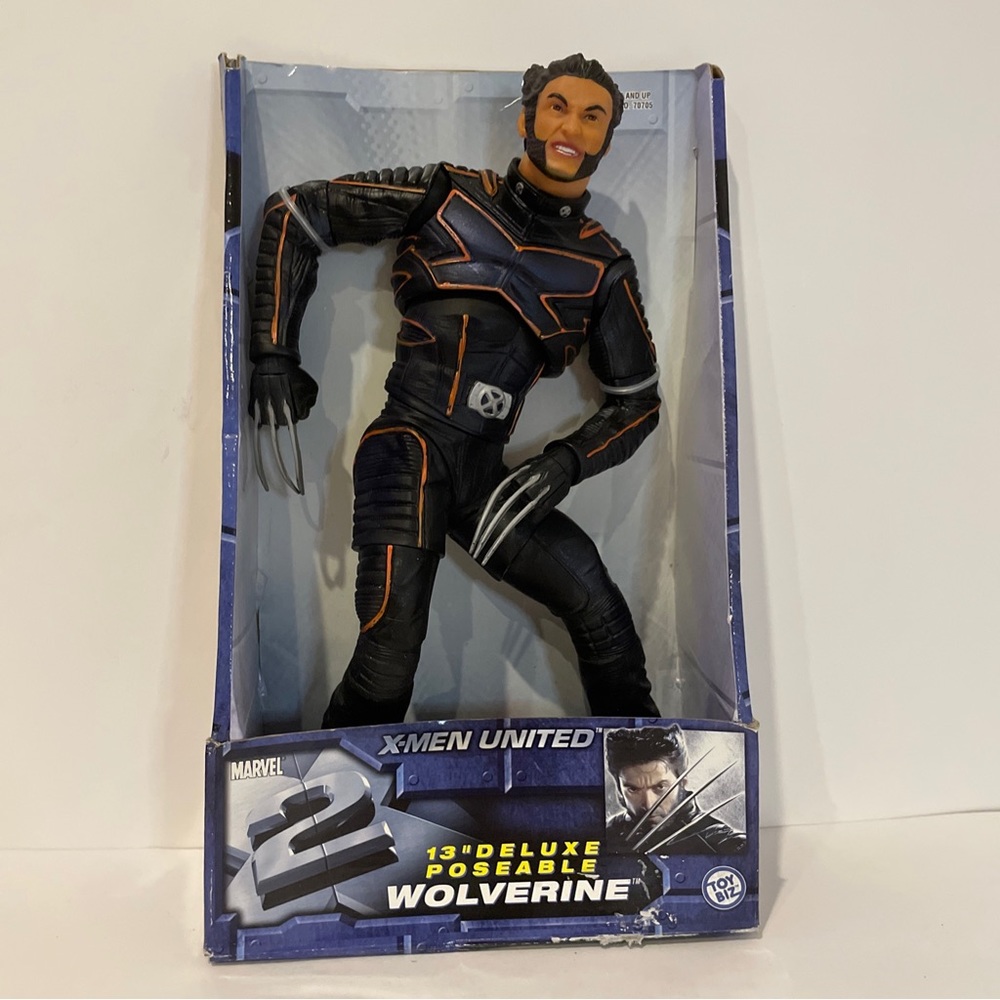 MARVEL ToyBiz 2003 X-MEN UNITED 13'' WOLVERINE HUGH JACKMAN DELUXE ACTION FIGURE